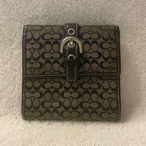 Coach Double Snap Wallet with Buckle - Classic Black C